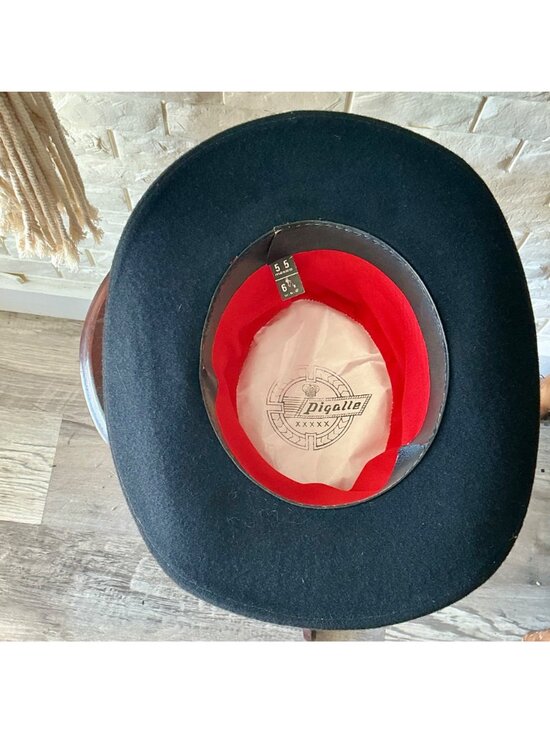 Vintage Pigalle Black Felt Studded Western Hat - Picture 10 of 10